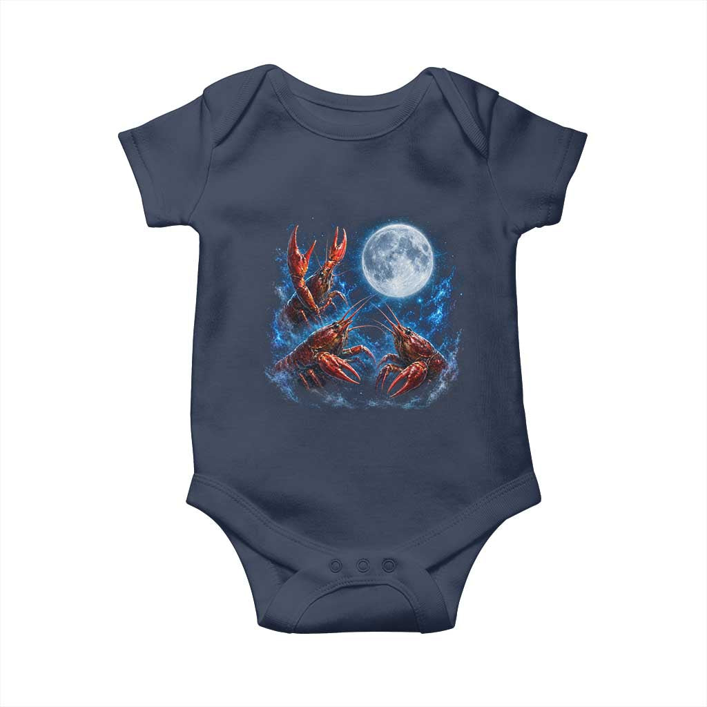 Three Crawfish Moon Baby Onesie Lobster Howling To The Moon Vintage Moon Animals