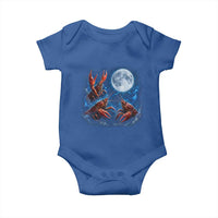 Three Crawfish Moon Baby Onesie Lobster Howling To The Moon Vintage Moon Animals