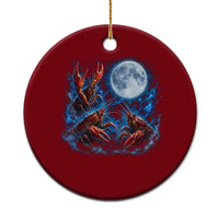 Three Crawfish Moon Ceramic Ornament Lobster Howling To The Moon Vintage Moon Animals