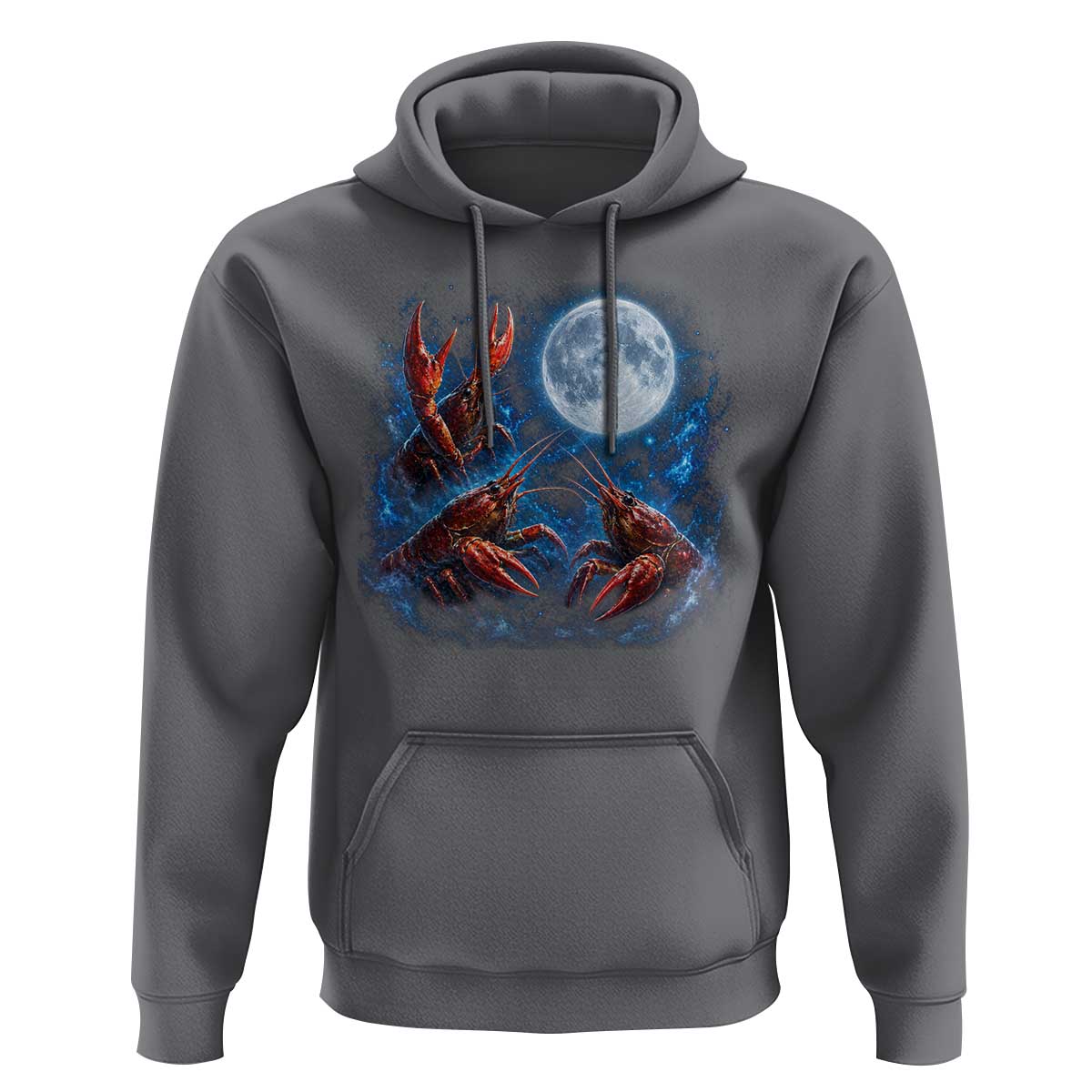 Three Crawfish Moon Hoodie Lobster Howling To The Moon Vintage Moon Animals