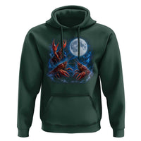 Three Crawfish Moon Hoodie Lobster Howling To The Moon Vintage Moon Animals