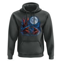Three Crawfish Moon Hoodie Lobster Howling To The Moon Vintage Moon Animals
