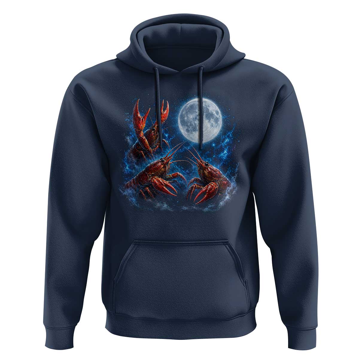 Three Crawfish Moon Hoodie Lobster Howling To The Moon Vintage Moon Animals
