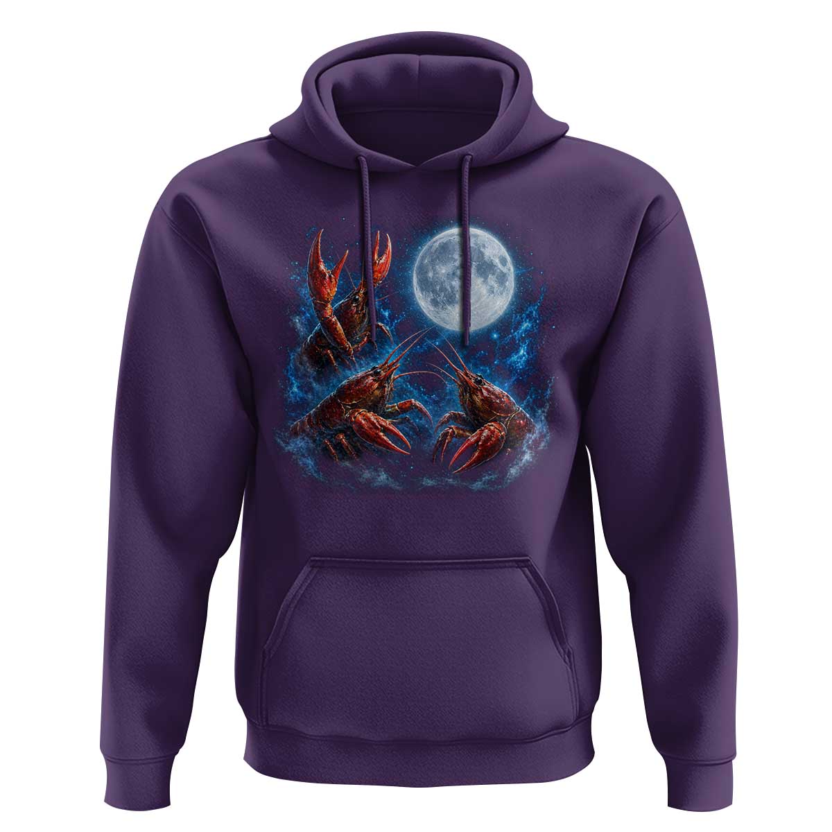 Three Crawfish Moon Hoodie Lobster Howling To The Moon Vintage Moon Animals