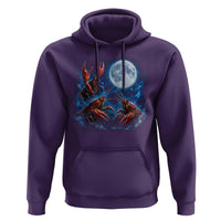 Three Crawfish Moon Hoodie Lobster Howling To The Moon Vintage Moon Animals