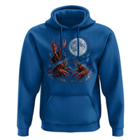 Three Crawfish Moon Hoodie Lobster Howling To The Moon Vintage Moon Animals