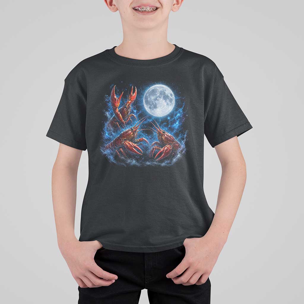 Three Crawfish Moon T Shirt For Kid Lobster Howling To The Moon Vintage Moon Animals