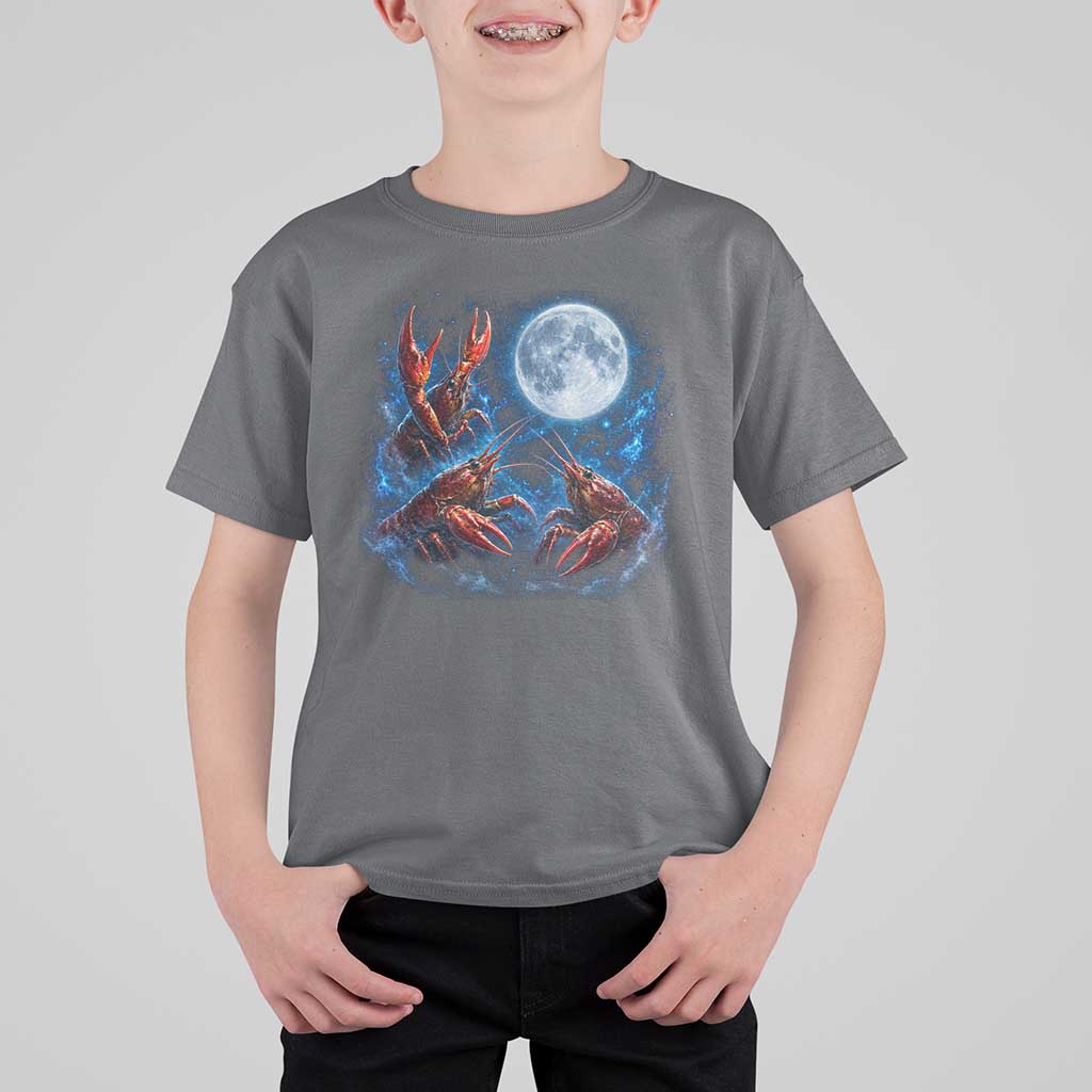 Three Crawfish Moon T Shirt For Kid Lobster Howling To The Moon Vintage Moon Animals