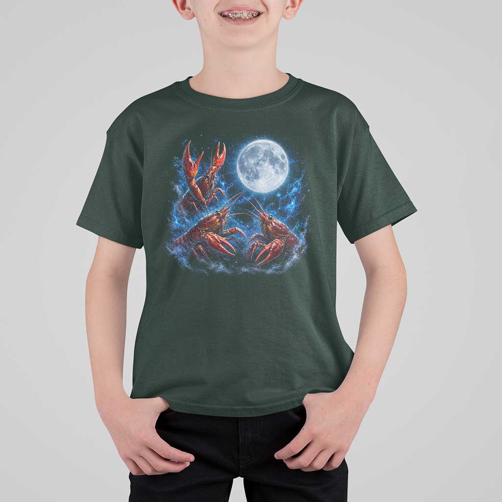 Three Crawfish Moon T Shirt For Kid Lobster Howling To The Moon Vintage Moon Animals