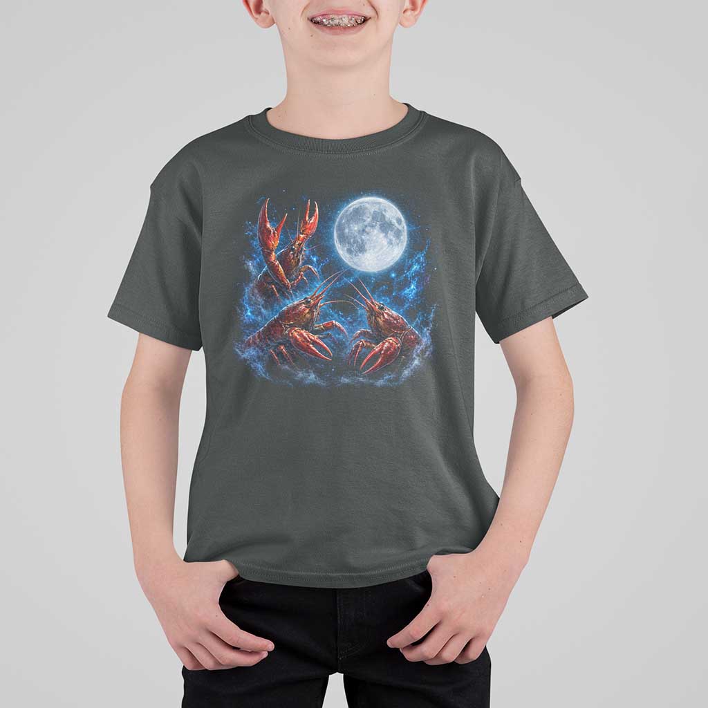 Three Crawfish Moon T Shirt For Kid Lobster Howling To The Moon Vintage Moon Animals