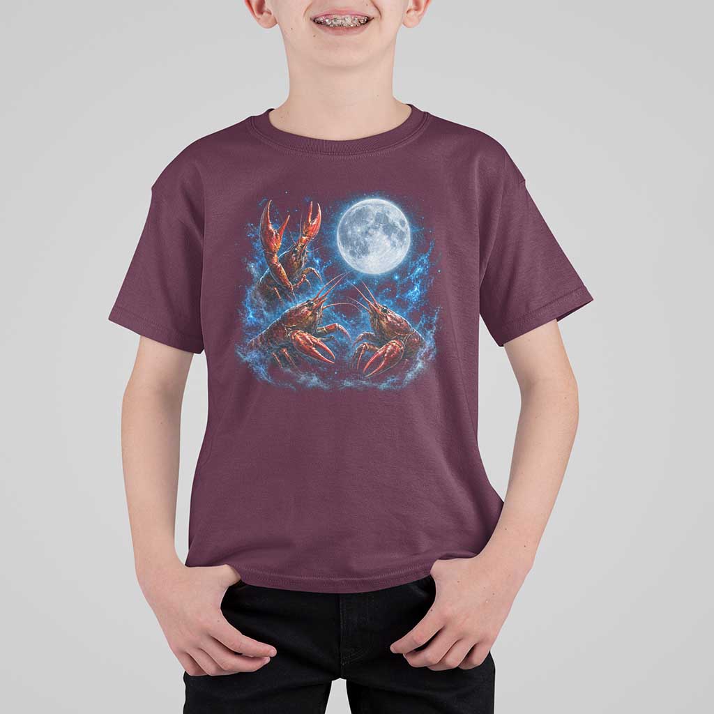 Three Crawfish Moon T Shirt For Kid Lobster Howling To The Moon Vintage Moon Animals
