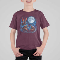 Three Crawfish Moon T Shirt For Kid Lobster Howling To The Moon Vintage Moon Animals