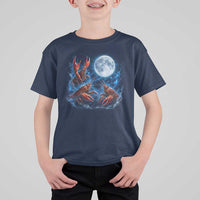 Three Crawfish Moon T Shirt For Kid Lobster Howling To The Moon Vintage Moon Animals