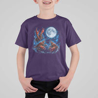 Three Crawfish Moon T Shirt For Kid Lobster Howling To The Moon Vintage Moon Animals