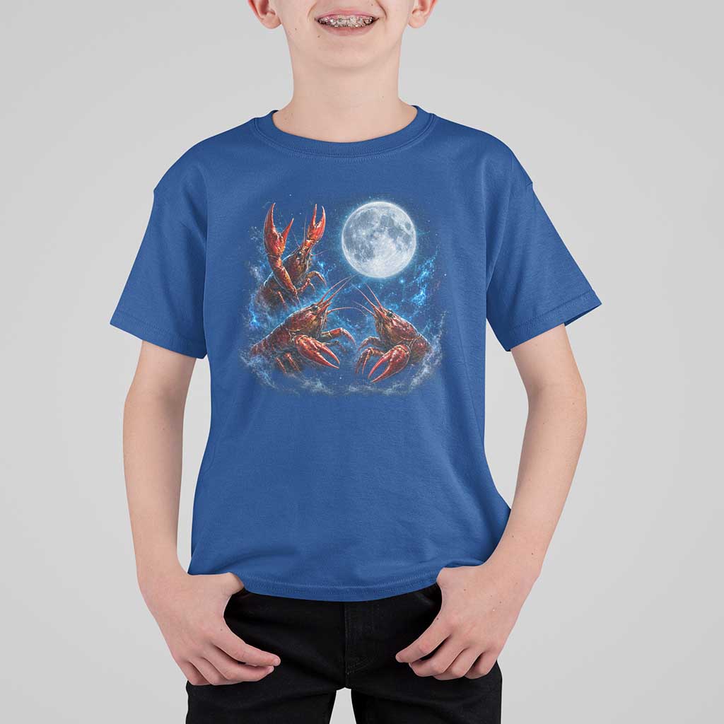 Three Crawfish Moon T Shirt For Kid Lobster Howling To The Moon Vintage Moon Animals