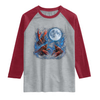 Three Crawfish Moon Raglan Shirt Lobster Howling To The Moon Vintage Moon Animals