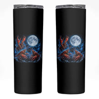 Three Crawfish Moon Skinny Tumbler Lobster Howling To The Moon Vintage Moon Animals