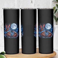 Three Crawfish Moon Skinny Tumbler Lobster Howling To The Moon Vintage Moon Animals