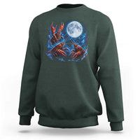 Three Crawfish Moon Sweatshirt Lobster Howling To The Moon Vintage Moon Animals