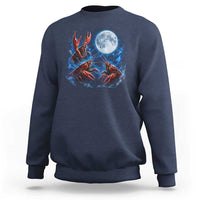 Three Crawfish Moon Sweatshirt Lobster Howling To The Moon Vintage Moon Animals