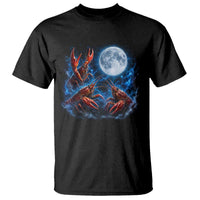 Three Crawfish Moon T Shirt Lobster Howling To The Moon Vintage Moon Animals