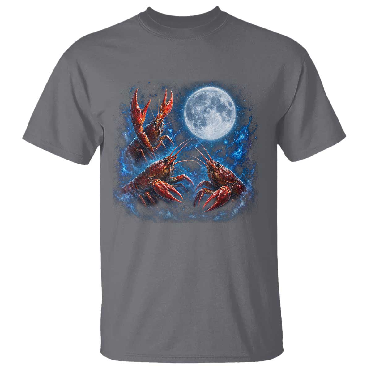 Three Crawfish Moon T Shirt Lobster Howling To The Moon Vintage Moon Animals