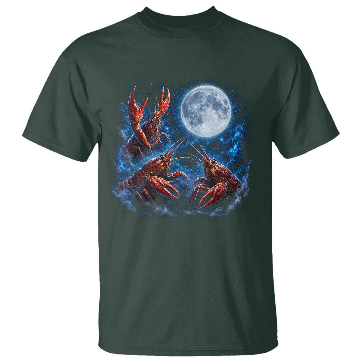 Three Crawfish Moon T Shirt Lobster Howling To The Moon Vintage Moon Animals