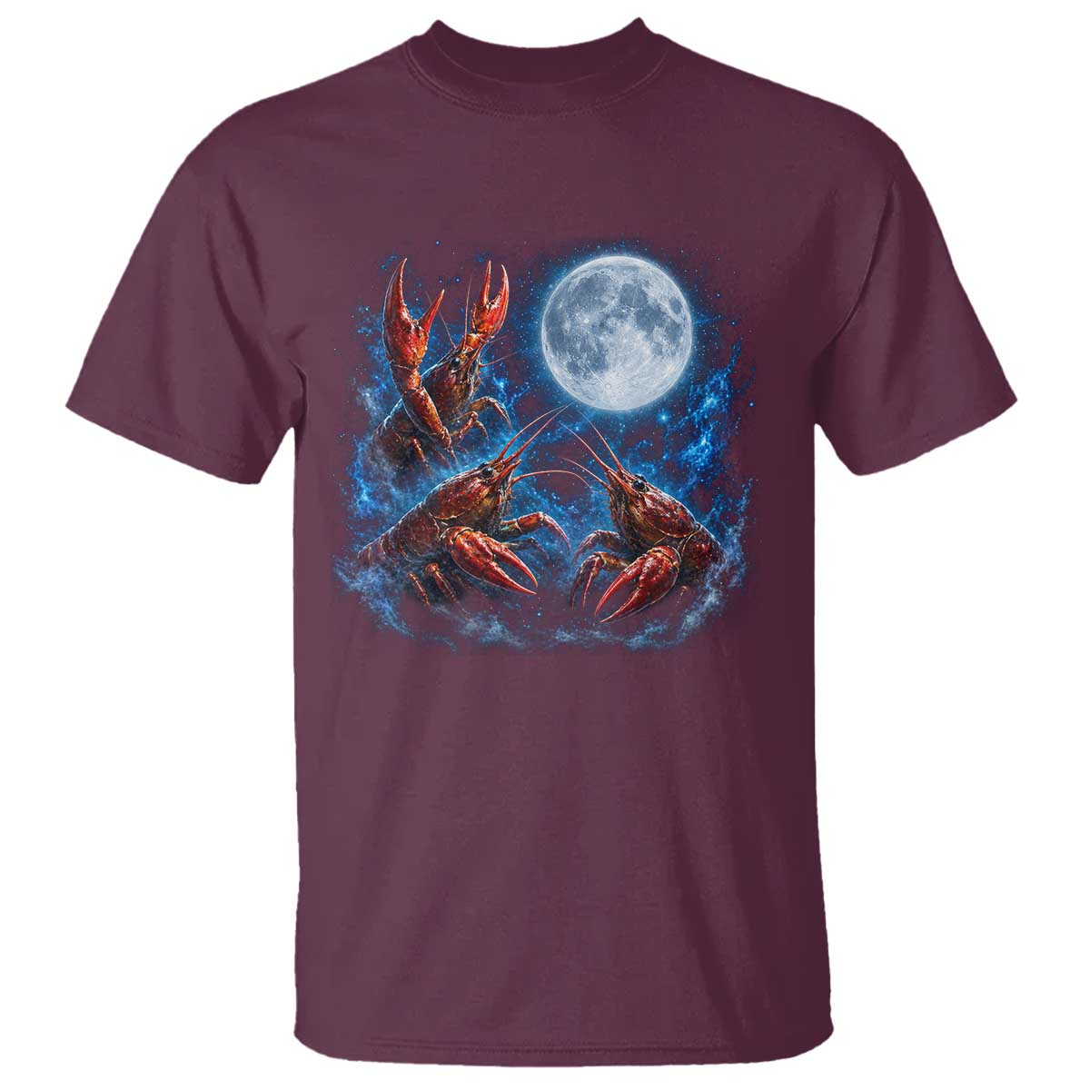 Three Crawfish Moon T Shirt Lobster Howling To The Moon Vintage Moon Animals