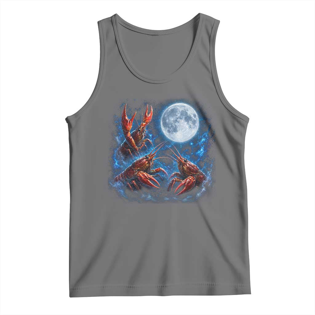 Three Crawfish Moon Tank Top Lobster Howling To The Moon Vintage Moon Animals