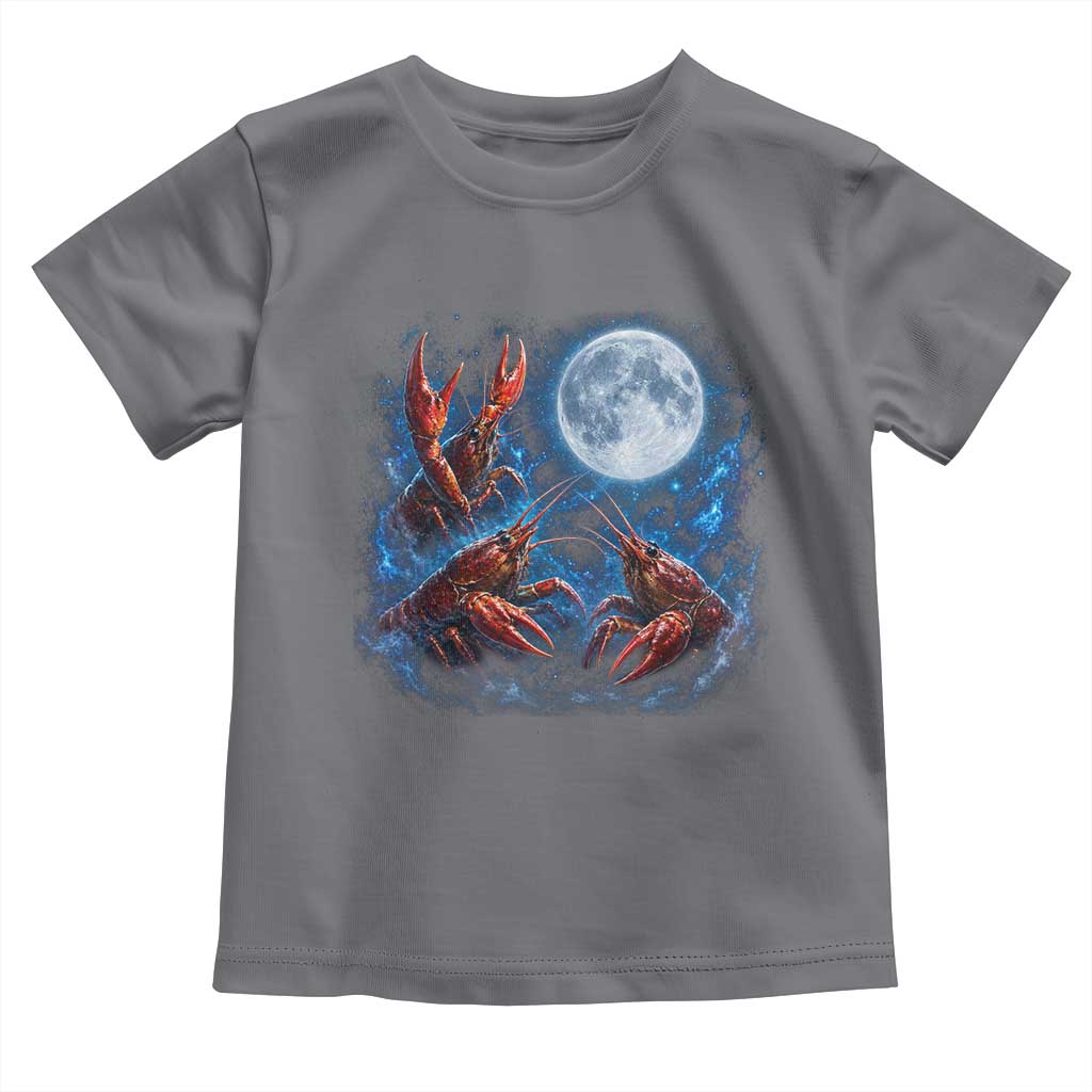 Three Crawfish Moon Toddler T Shirt Lobster Howling To The Moon Vintage Moon Animals
