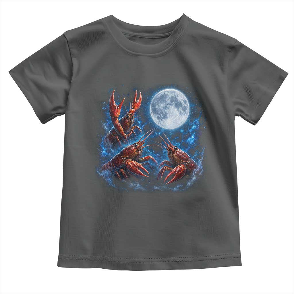 Three Crawfish Moon Toddler T Shirt Lobster Howling To The Moon Vintage Moon Animals