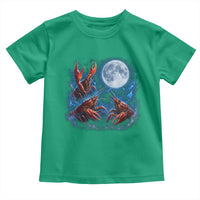 Three Crawfish Moon Toddler T Shirt Lobster Howling To The Moon Vintage Moon Animals