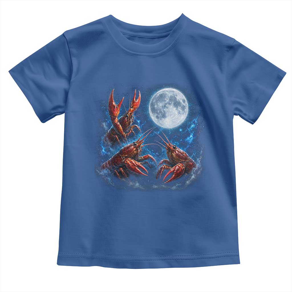 Three Crawfish Moon Toddler T Shirt Lobster Howling To The Moon Vintage Moon Animals