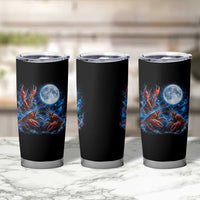 Three Crawfish Moon Tumbler Cup Lobster Howling To The Moon Vintage Moon Animals