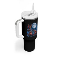 Three Crawfish Moon Tumbler With Handle Lobster Howling To The Moon Vintage Moon Animals