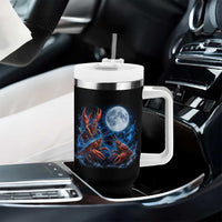 Three Crawfish Moon Tumbler With Handle Lobster Howling To The Moon Vintage Moon Animals