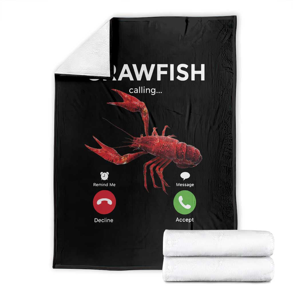 Crawfish Calling Throw Blanket Funny Fishing Cajun Boil Lobster Meme