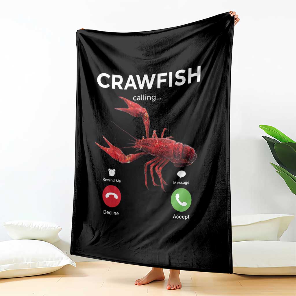 Crawfish Calling Throw Blanket Funny Fishing Cajun Boil Lobster Meme
