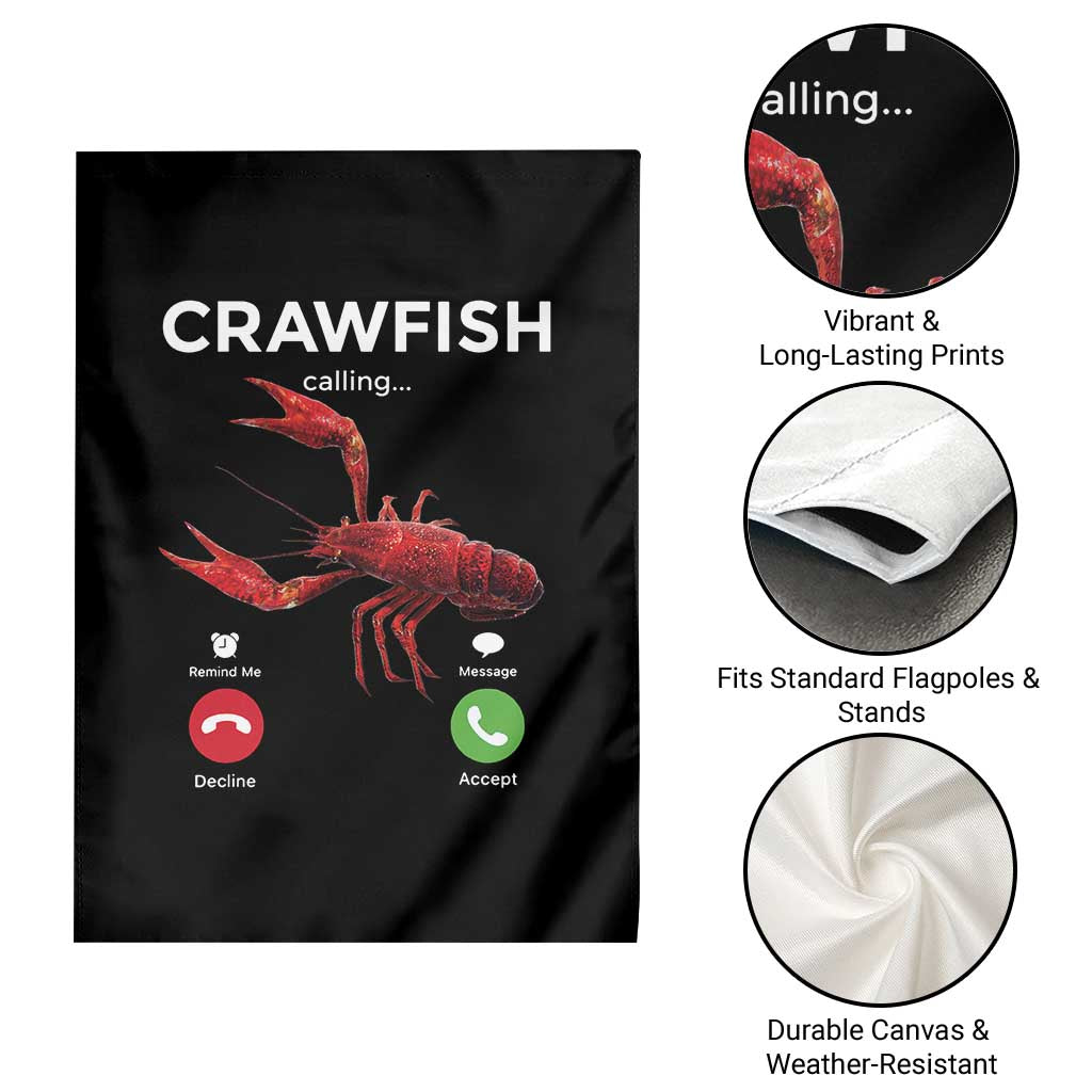 Crawfish Calling Garden Flag Funny Fishing Cajun Boil Lobster Meme