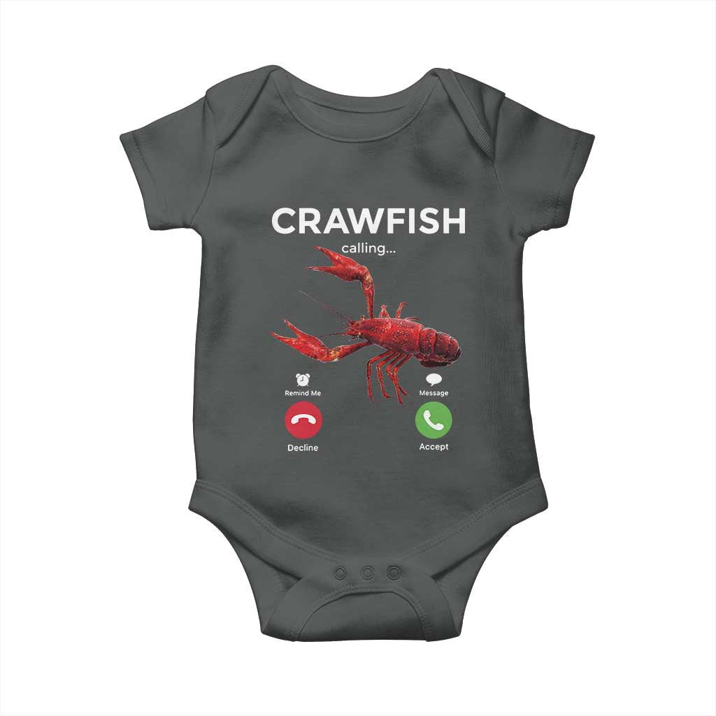 Crawfish Calling Baby Onesie Funny Fishing Cajun Boil Lobster Meme