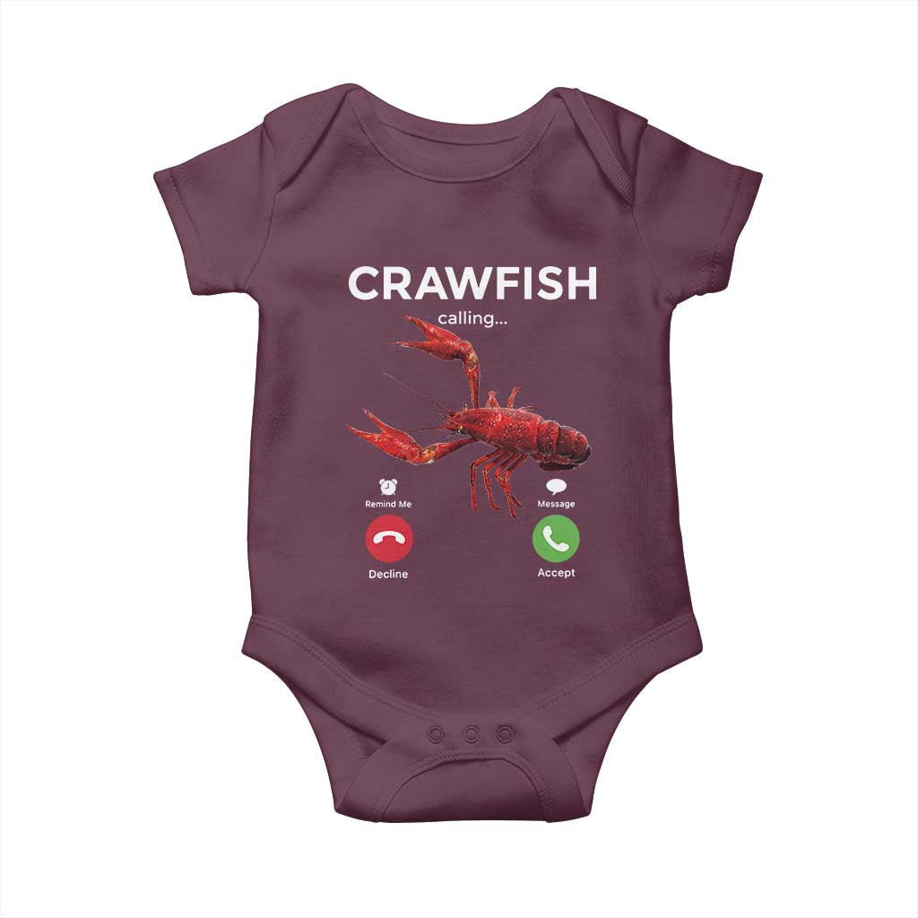 Crawfish Calling Baby Onesie Funny Fishing Cajun Boil Lobster Meme