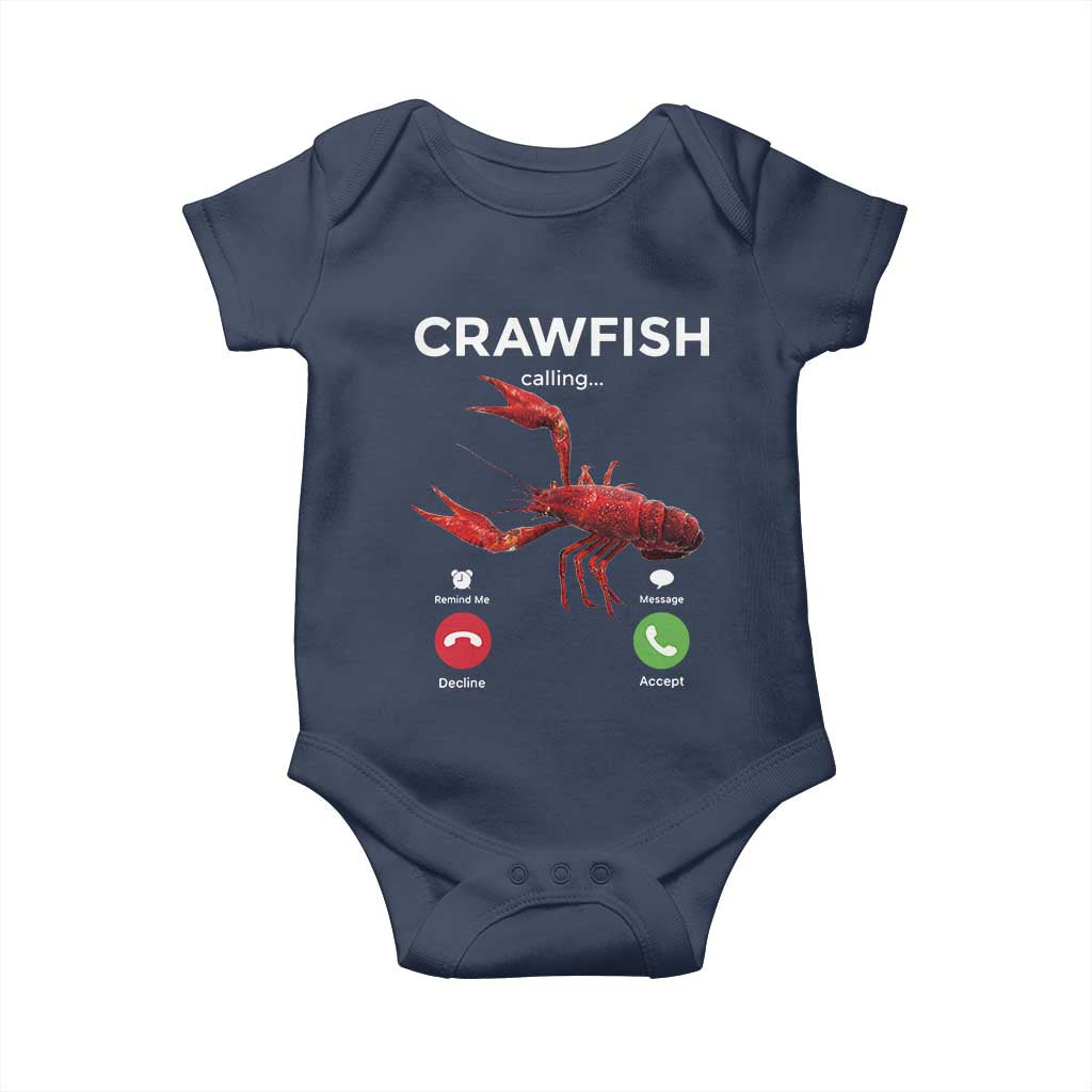 Crawfish Calling Baby Onesie Funny Fishing Cajun Boil Lobster Meme
