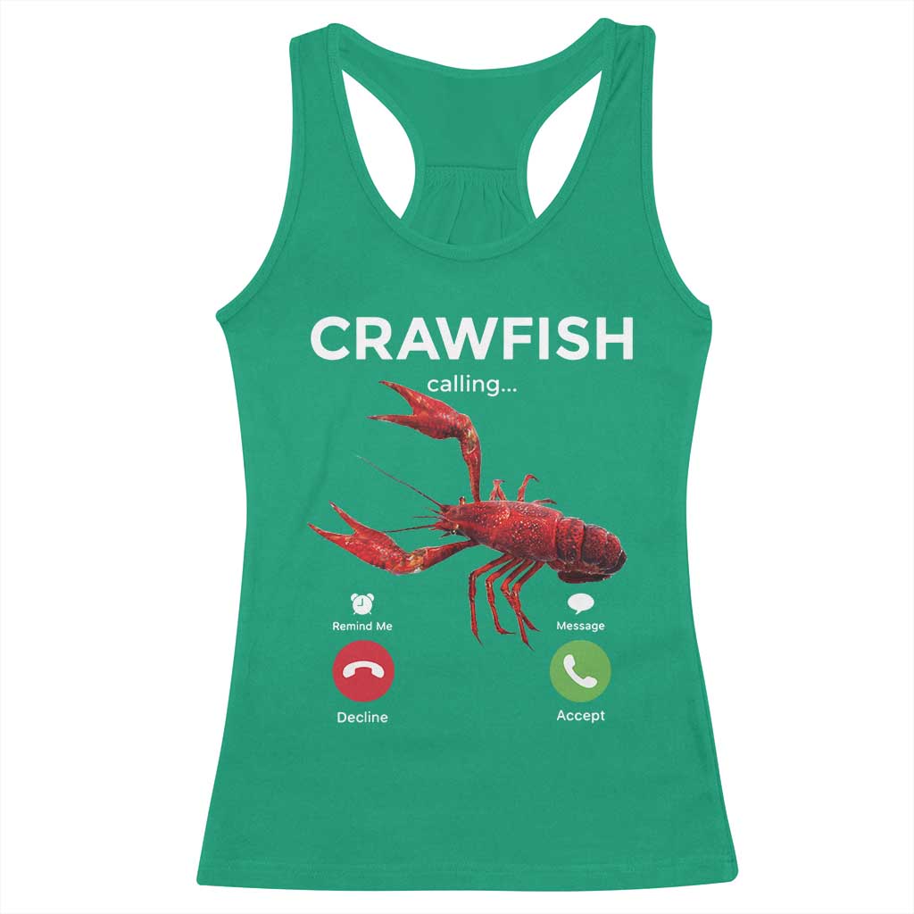 Crawfish Calling Racerback Tank Top Funny Fishing Cajun Boil Lobster Meme