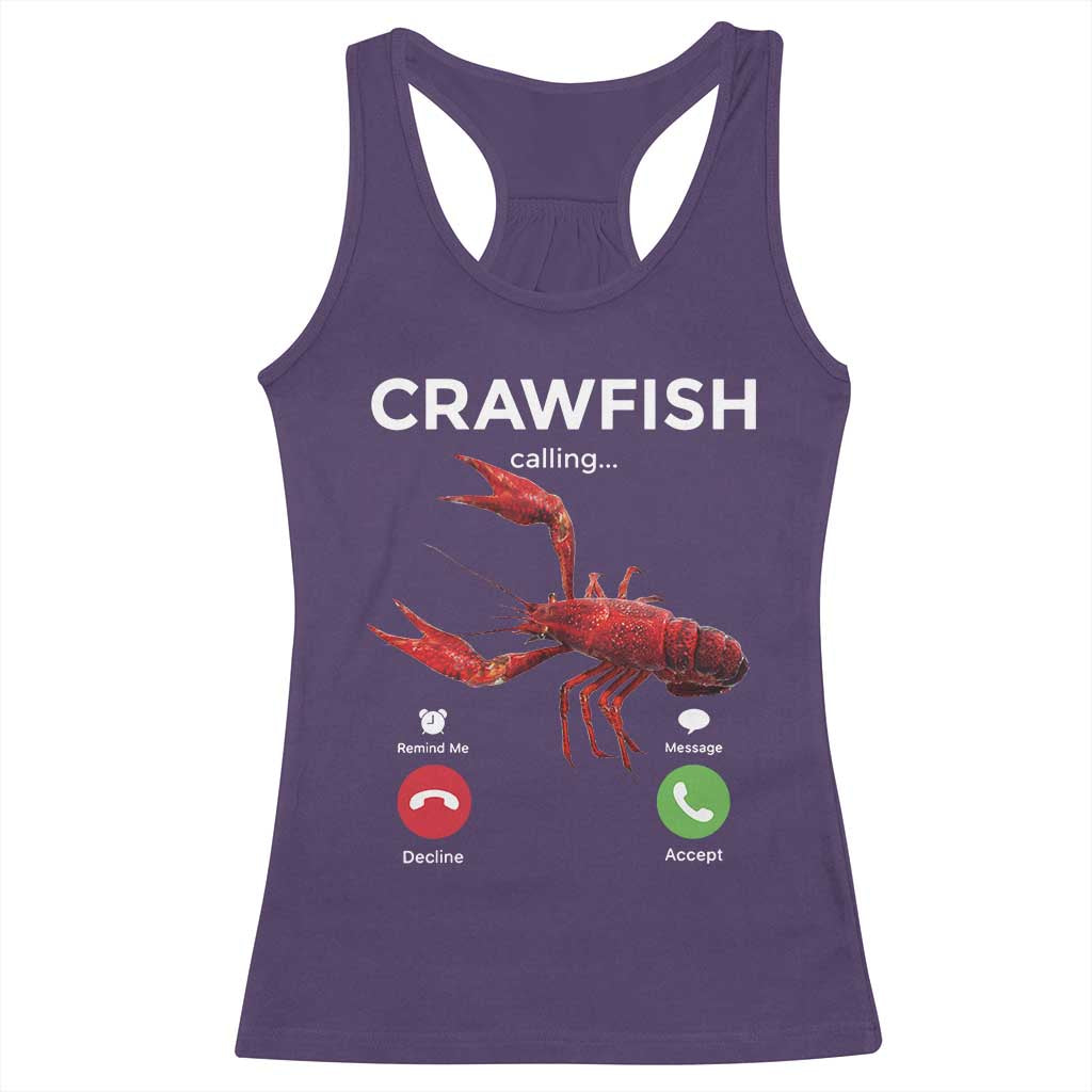 Crawfish Calling Racerback Tank Top Funny Fishing Cajun Boil Lobster Meme