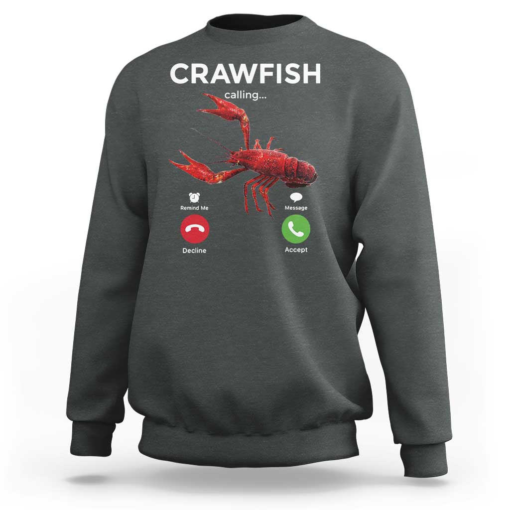 Crawfish Calling Sweatshirt Funny Fishing Cajun Boil Lobster Meme
