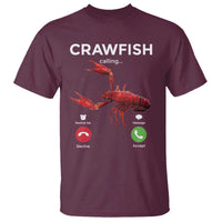 Crawfish Calling T Shirt Funny Fishing Cajun Boil Lobster Meme