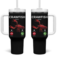 Crawfish Calling Tumbler With Handle Funny Fishing Cajun Boil Lobster Meme