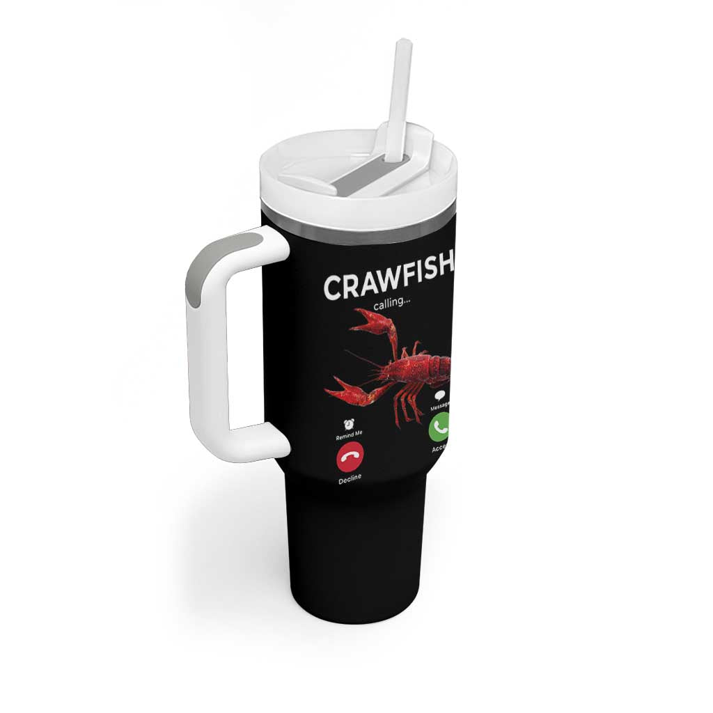 Crawfish Calling Tumbler With Handle Funny Fishing Cajun Boil Lobster Meme