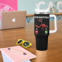 Crawfish Calling Tumbler With Handle Funny Fishing Cajun Boil Lobster Meme
