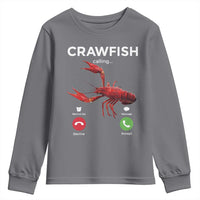 Crawfish Calling Youth Sweatshirt Funny Fishing Cajun Boil Lobster Meme